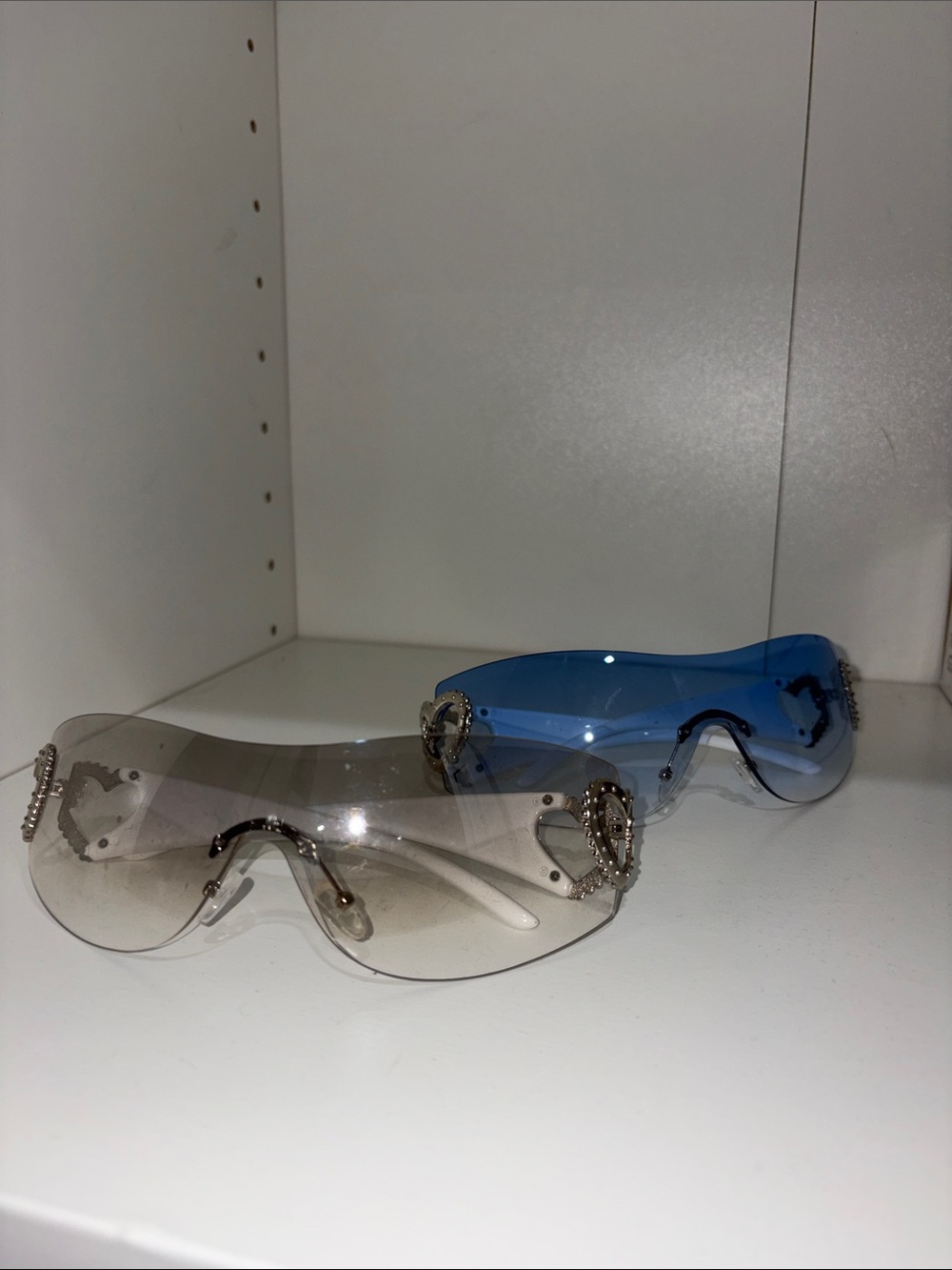 Amazon Women's Shield Sunglasses - Blue & Gray Gradient Lenses